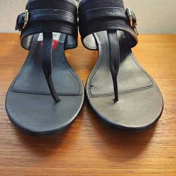 NWOT Ralph Lauren Leather Upper Black Sandals Women`s 8.5 - Picture 2 of 7